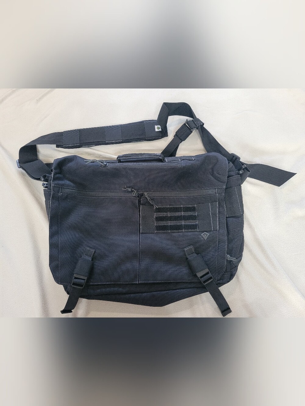 First Tactical Black Canvas Tactical Style Messenger Bag UNISEX